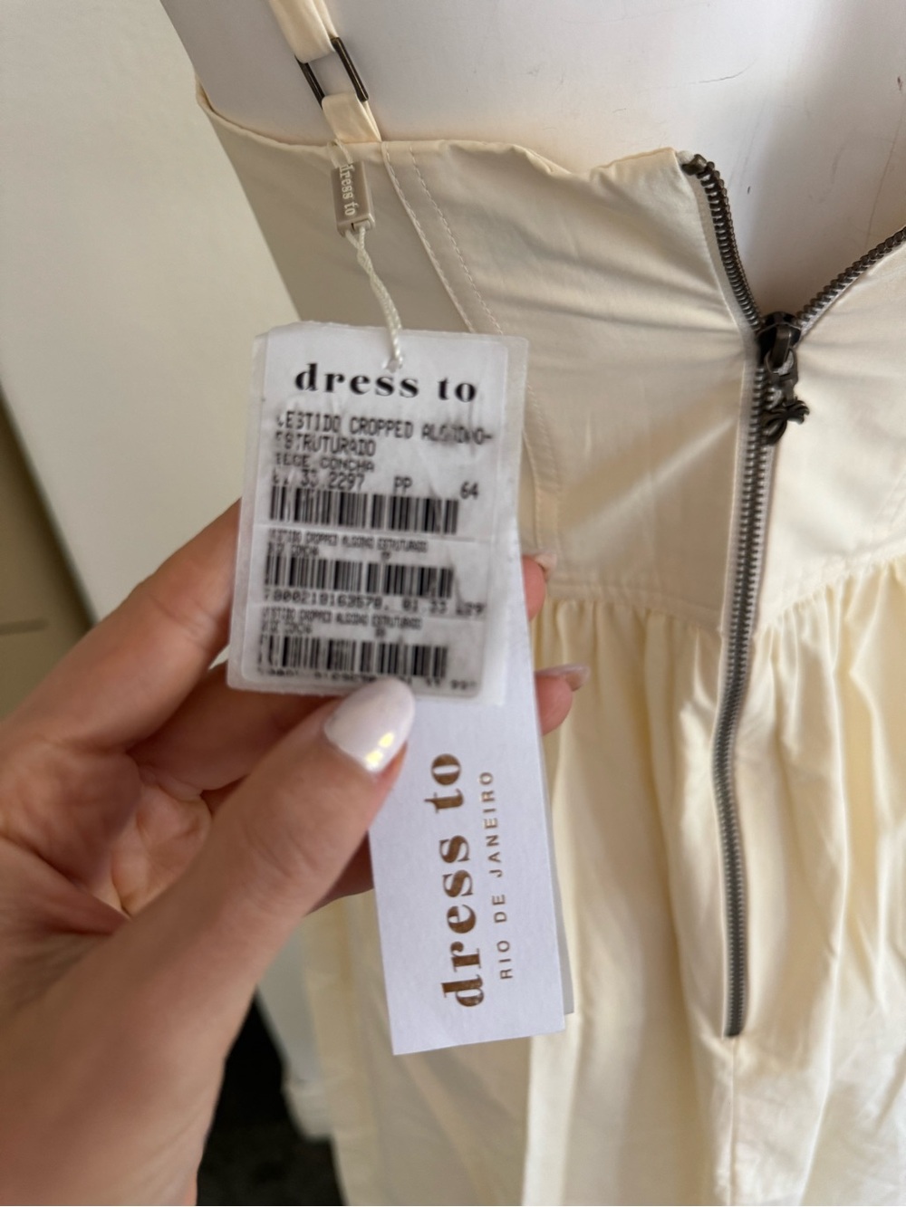 Dress To Light Yellow Beige Shell Waisted Midi Dress - Picture 11 of 13
